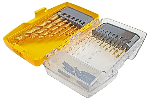 25PCS HSS Drill Bit Set Titanium Coated and Screwdriver Bits Drill Steel Metal Iron