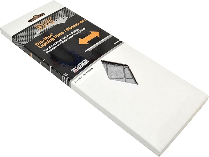 DMT DIAFLAT-95-PLUS Diamond Lapping Plate, 95 Micron Flattening Stone for Water, Oil & Arkansas Stones, 0.0005??Precision Whetstone Flattening Stone with Durable Hardcoat Technology, 10"L x 4"W