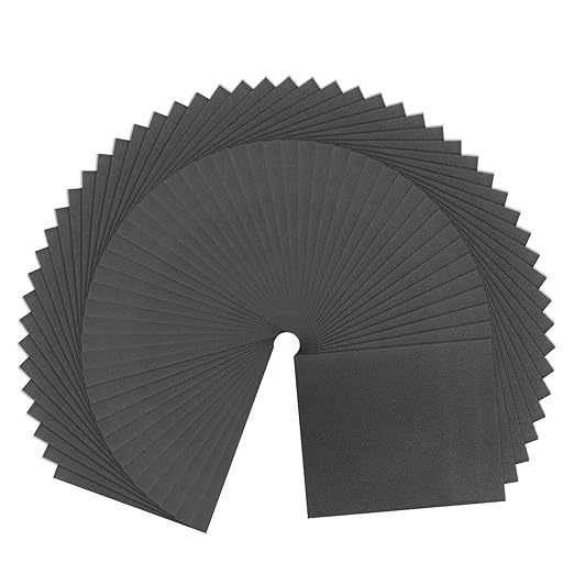HARFINGTON 50pcs Sandpaper 280 Grit 9 x 11 Inch A-Weight Backing Silicon Carbide Abrasive Wet Dry Sanding Sheets for Wood Finishing, Metal Sanding, Automotive Polishing