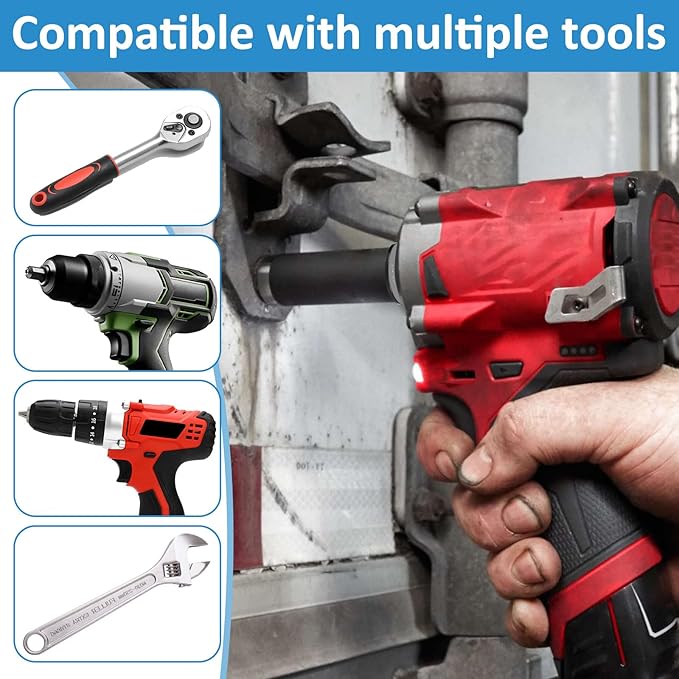 4Pcs Low Profile Impact Socket Adapter Set, Drive Ratchet Adapter Set, Magnetic Socket Adapters for Tight Space 3/4" to 1", 1/2" to 3/4", 1/2" to 3/8", 1/4" to 3/8", Standard Drive Size Converter Kit