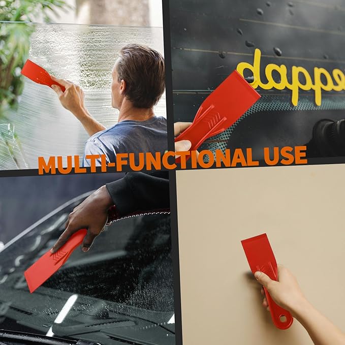 6 PCS Plastic Putty Knife, 2 Inch Black Flexible Putty Knife Scraper, Used for Repairing Walls, Pasting Plaster, Scraping Putty Plastic Putty Knife Scraper (Red)