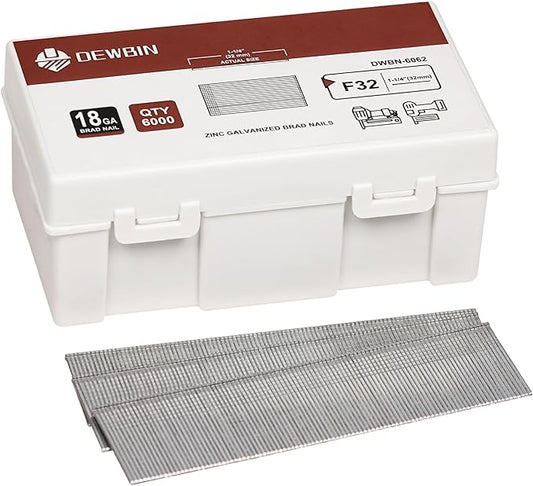 18 Gauge Brad Nails, 6000 Counts 1-1/4-inch 18 GA Brad Nails, Galvanized Nails for Nail Gun, Finishing Nail Gun Nails for Pneumatic, Electric Brad Nailer Gun