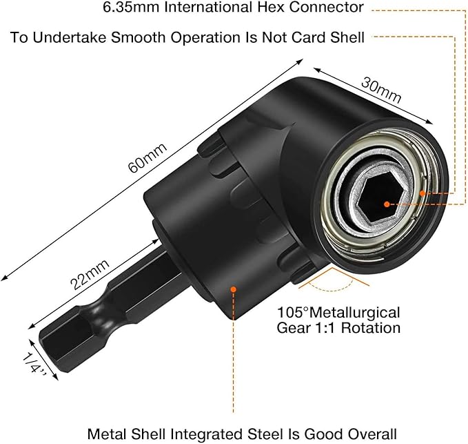 18Pcs Flexible Drill Bit Extension, Include 3Pcs Rotatable Socket Adapter 2Pcs 105째 Right Angle Drill Attachment 10 Short Screwdriver Bits 90째 Angled Bits and 2 Bendable Extension Tool