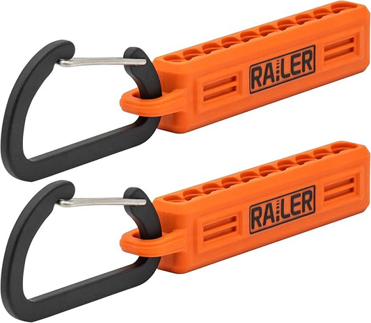Screwdriver Bit Holder Storage Organizer ??Railer 10-Hole Orange Bit Holder with Carabiner - 2 Pack