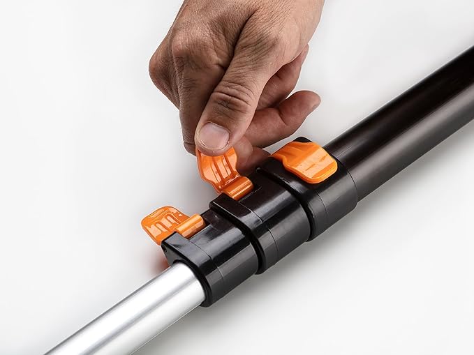 5-8 ft Long Telescopic Extension Pole // Multi-Purpose Extendable Pole with Universal Twist-on Metal Tip // Lightweight and Sturdy // Best for Painting, Dusting and Window Cleaning