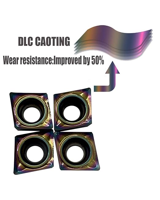 10pcs CCGT060204-AK CCGT21.51 R0.4 Inserts for Aluminum DLC Colorful Coating Carbide Turning Inserts Boring and Outer circlr for Aluminum Copper Plastic Cutting