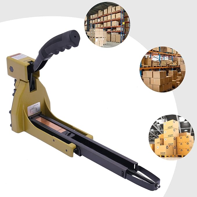 CUBELLIN Carton Closing Stapler 50 Staples Capacity Adjustable Depth Manual Packaging Stapler for Corrugated Boxes, Shipping, Packaging (3/4 Inch Staples)