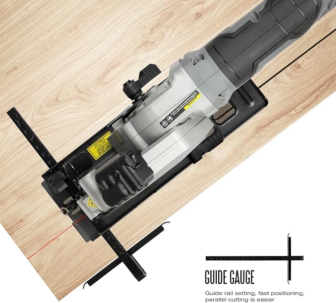 Mini Circular Saw, 4Amp 3500RPM Corded Compact Saw with 4-1/2" 24T TCT Blades, Laser Guide, Rip Guide, Vacuum Adapter and Blade Wrench, Max Cutting Depth 1-11/16"(90°), 1-1/8"(45°）