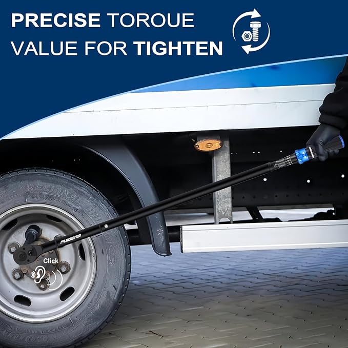 High Torque Wrench 1'' 200-1000 ft, 1 Inch Torque Wrenches for Car, Truck, Tractor, Accuracy 짹 3% Two Directions Adjustable 24 Teeth Precision Instruments