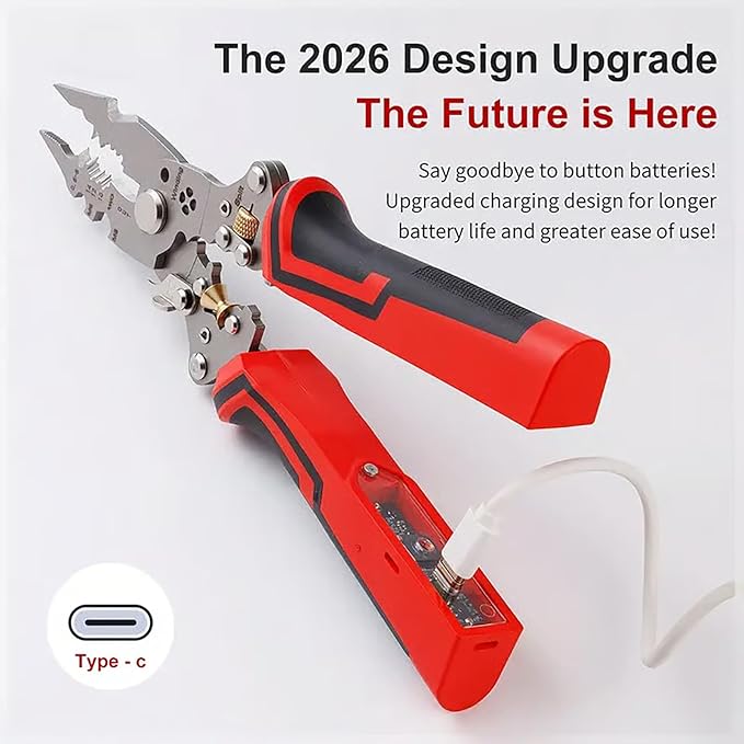 16 in 1 Wire Stripper Twister for Cutting and Pulling Wires, Cable Scissors, Voltage Tester Pliers, 12V to 250V Live, Professional Wire Stripper Electrical Pliers (Mix*2)