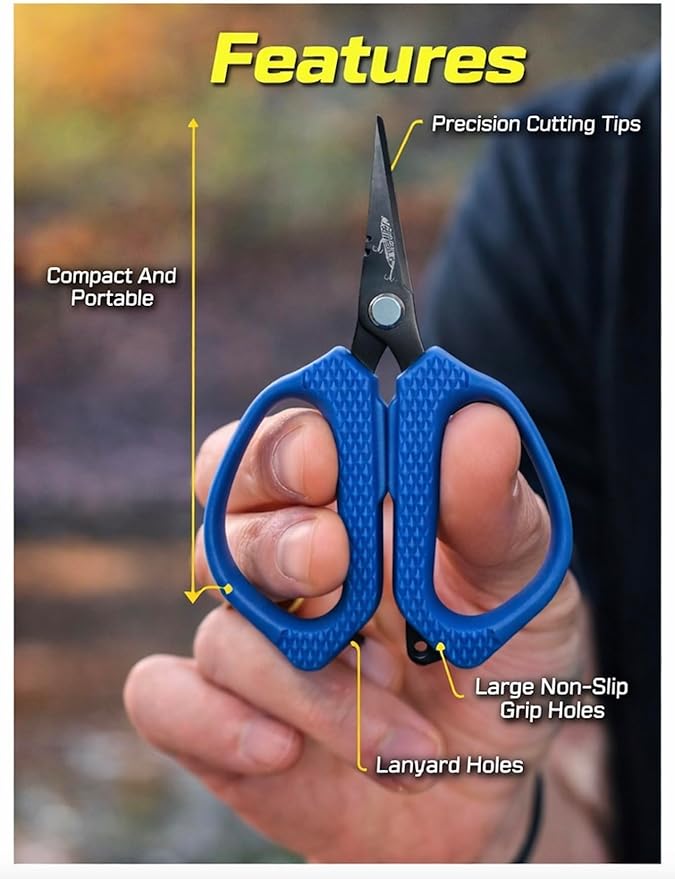 Topwater Co. Mini Braid Scissors ??Compact Fishing Line Cutters for Braid, Mono & Fluoro | Sharp Stainless Steel, Non-Slip Grip, Saltwater & Freshwater Use