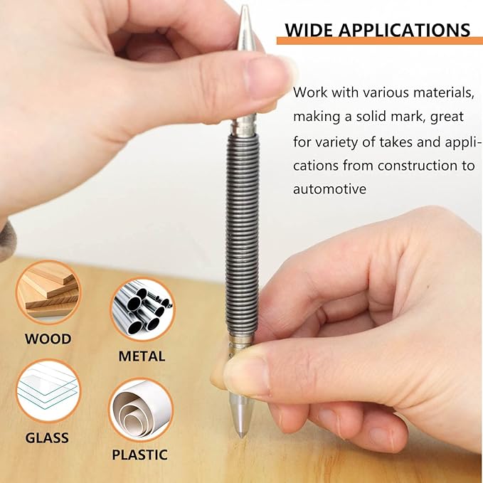 1/16?쿏ual Head Nail Setter and 3/16?쿎enter Punch, 3500 PSI Striking Force Counter Punch Spring Nail Set