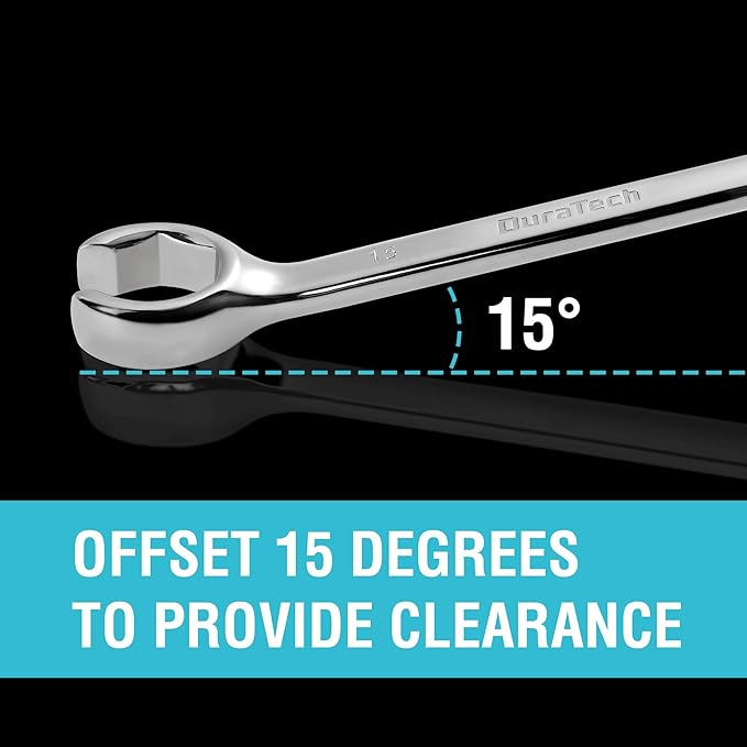 DURATECH Flare Nut Wrench Set, Metric, 3-piece, 10, 12, 13, 14, 15, 17mm, CR-V Steel, Organizer Pouch Included