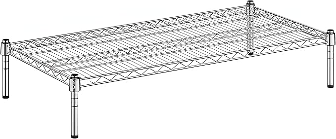 21" x 42" x 8" Chrome Wire Storage Shelf, Dunnage Rack, Commercial 1 Tier Small Shelf