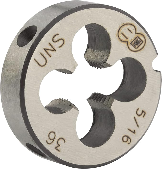 Aceteel 5/16"-36 UNS HSS Tap And Die Set, 5/16 x 36 UNS Machine Thread Tap And UNS Round Thread Die Right Hand