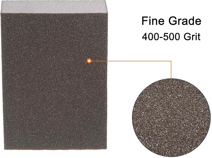 HARFINGTON 10pcs Fine Sanding Sponge Blocks 400-500 Grit Foam Sanding Block for Polishing Kitchen Metal Wood Drywall, 100x70x25mm