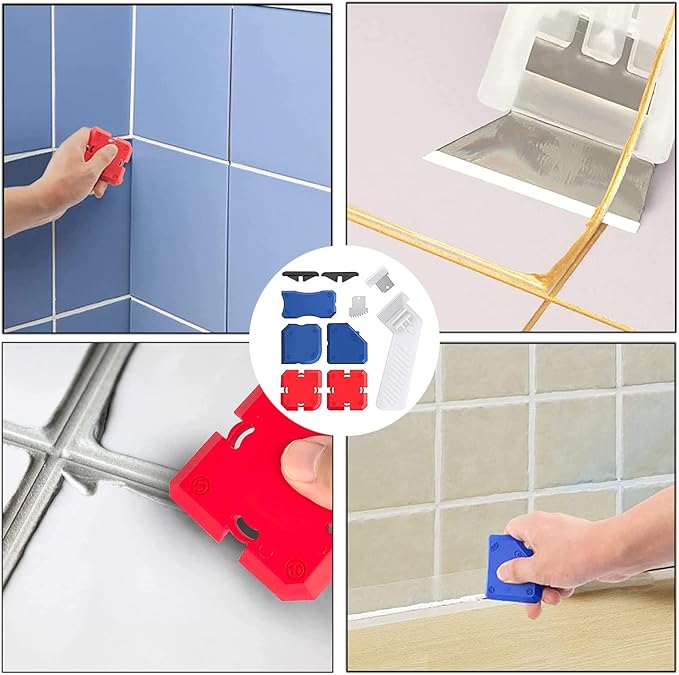 11 Piece Set 竊똏rofessional Caulking Tool Kit with Sealant Finishing Tools竊똄asy Silicone Caulking with Guides竊똂aulk Removal Tools and Fill Removal Tool Silicone Fill