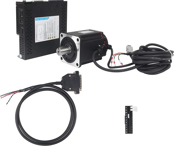 Without Brake 600W AC Servo Motor Kit, CNC 220V 3.5A 3000rpm L3000 17-bit Encoder RS485 Servo Motor Driver Controller Kit for CNC Engraver Milling Machine/Robot
