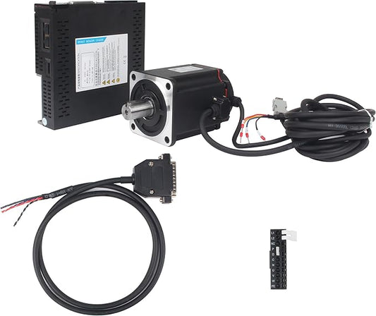 Without Brake 600W AC Servo Motor Kit, CNC 220V 3.5A 3000rpm L3000 17-bit Encoder RS485 Servo Motor Driver Controller Kit for CNC Engraver Milling Machine/Robot