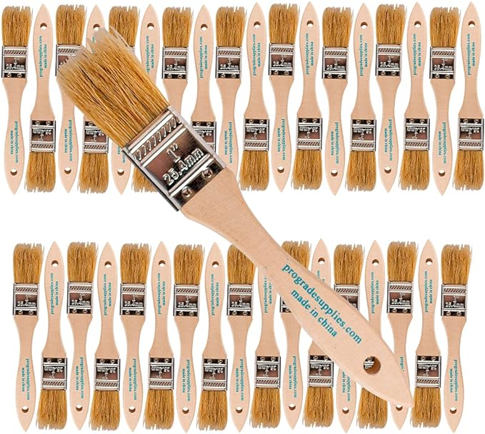 Pro Grade - Chip Paint Brushes - 36 Ea 1 Inch Chip Paint Brush Light Brown