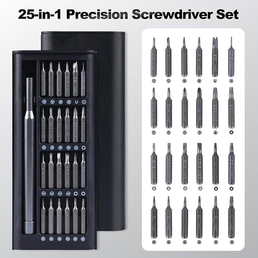 25-in-1 Professional Magnetic Mini Repair Tool Kit, Small Precision Screwdriver Set, Mini Precision Screwdriver Set Small Bit Tool for Phone, Computer, Watch, Laptop, Macbook, Ring Doorbell, Eyeglass