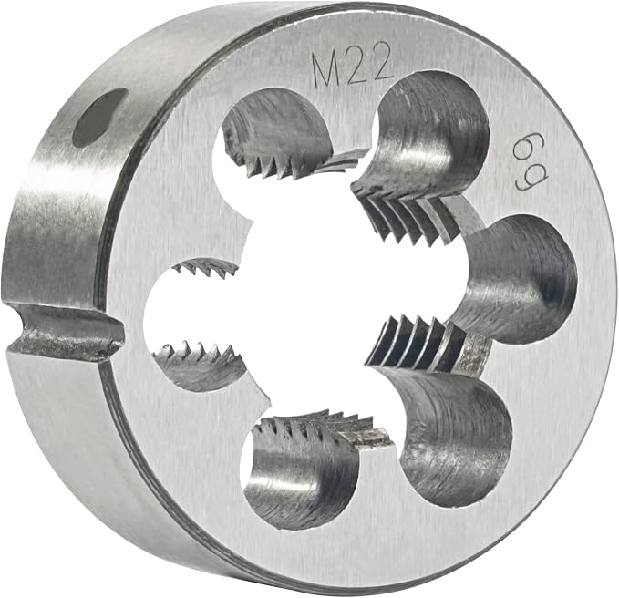 Aceteel M22 x 2.5 Metric Round Die, Machine Thread Die M22 X 2.5mm Right Hand
