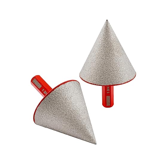 DT-DIATOOL Diamond Beveling Chamfer Bit 1-3/4 Inch with Hex Shank, 2-Pack for Tile Porcelain Ceramic Granite Marble Existing Holes Enlarging Polishing Shaping Trimming Repairing