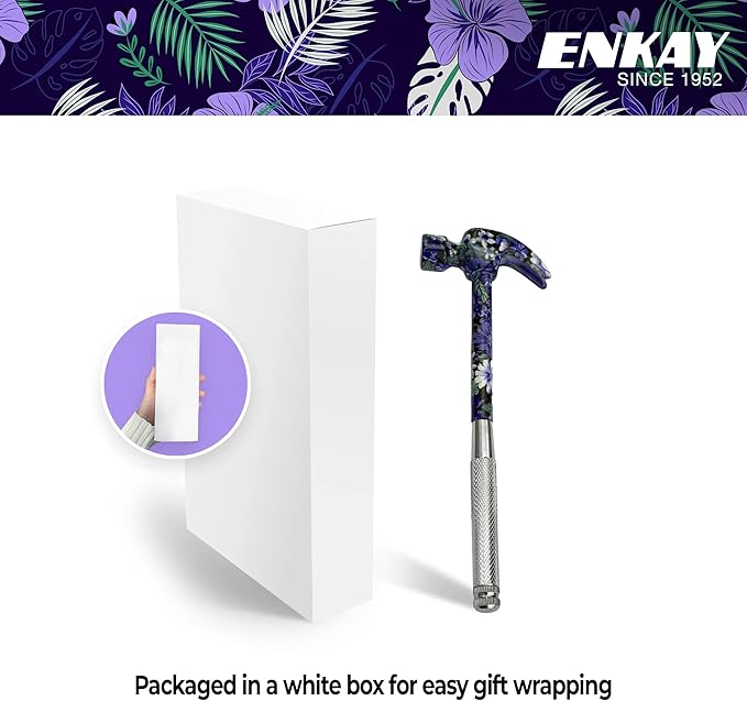 ENKAY - 6 in 1 Floral Hammer and Screwdriver, Multifunction Claw Hammer Tool with Flower Print (Pattern 5)
