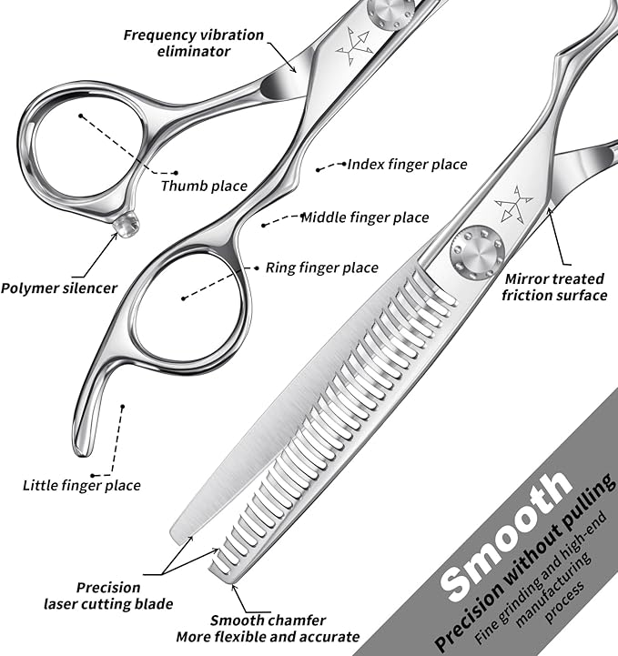 High-end Professional Hair Thinning Scissors Hair Cutting Teeth Shears Barber Hairdressing Texturizing Scissor Extremely Very Sharp 6.25 Inch Stainless Steel Alloy For Men,Women,Salon & Home