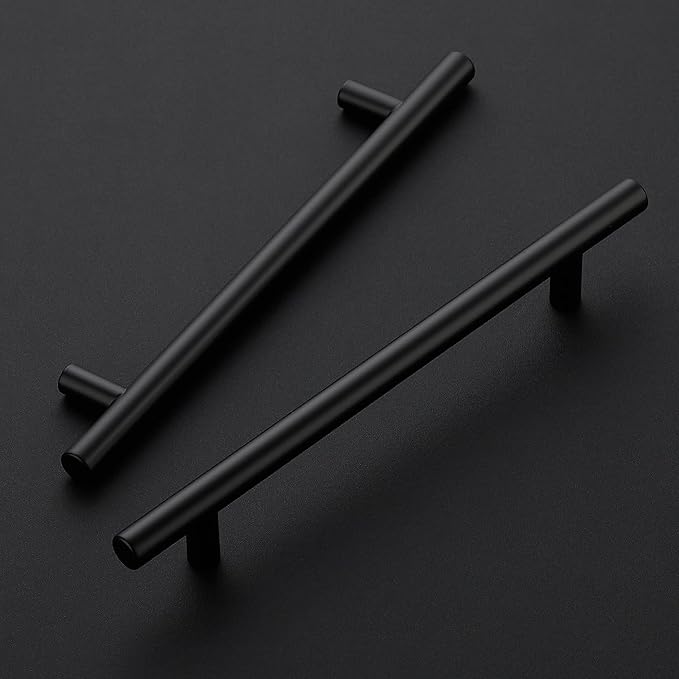 JOY DECOR 60 Pack 8-13/16 Inch Cabinet Pulls Kitchen Cabinet Handles with 6-1/4 Inch Hole Center Matte Black Cabinet Hardware Stainless Steel Kitchen Drawer Pulls for Cabinets Cupboard