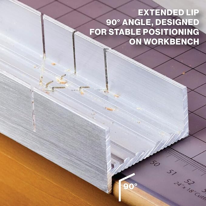 Excel Blades Metal Mitre Box - Small 6-Inch Aluminum and Steel Tool for Wood, Plastic, and Soft Metals, 2 Cutting Angles