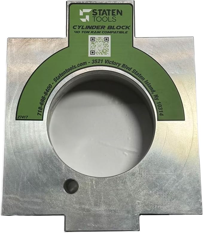 Staten Tools 27417 Cylinder Block for Greenlee 881 & 881CT Hydraulic Benders ??OEM Replacement, High-Strength Steel, Hydraulic Pressure Control