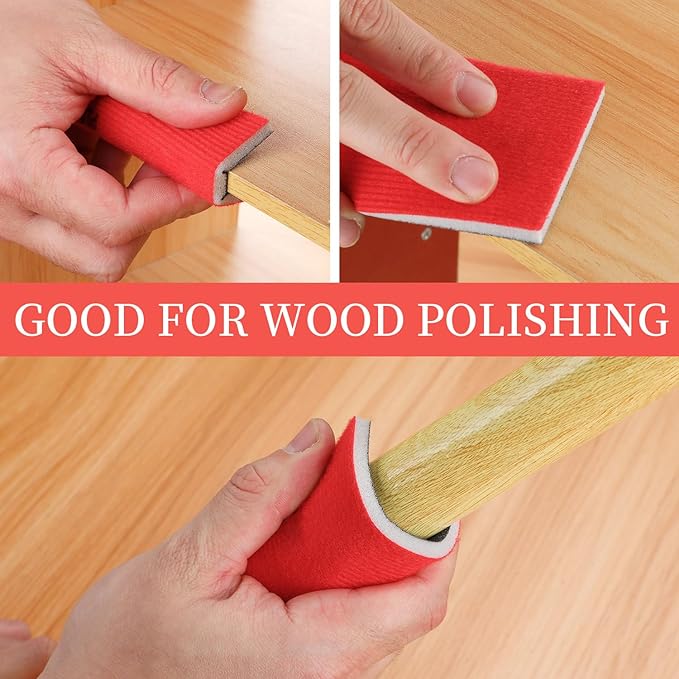180 Grit Sanding Sponge Set, Sanding Sponges for Wood, Wet Dry Ultra Fine Sandings Pad for Automobile Wood Furniture Metal Drywall Polishing