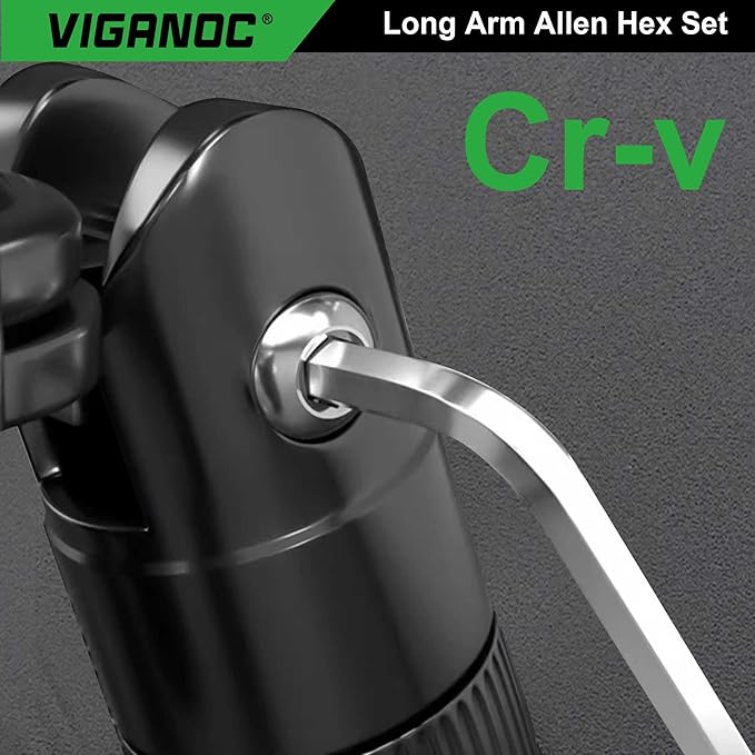 Viganoc Allen Hex Key Set, 9-Piece, L-Shape, Chrome Vanadium Steel, 1.5-10 mm