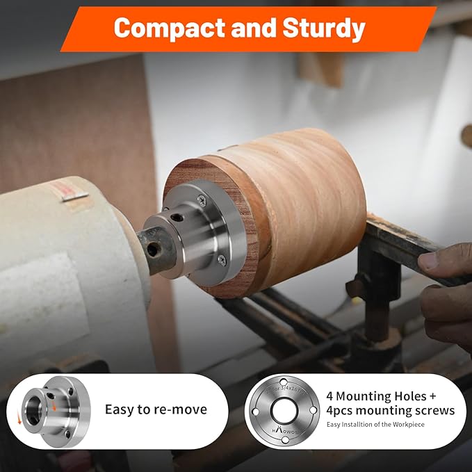Wood Lathe Steel Faceplate 2", Faceplate for Wood Lathe,Lathe Face Plate Fit for 3/4" x 16TPI Spindle