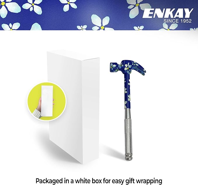 ENKAY - 6 in 1 Floral Hammer and Screwdriver, Multifunction Claw Hammer Tool with Flower Print (Pattern 4)