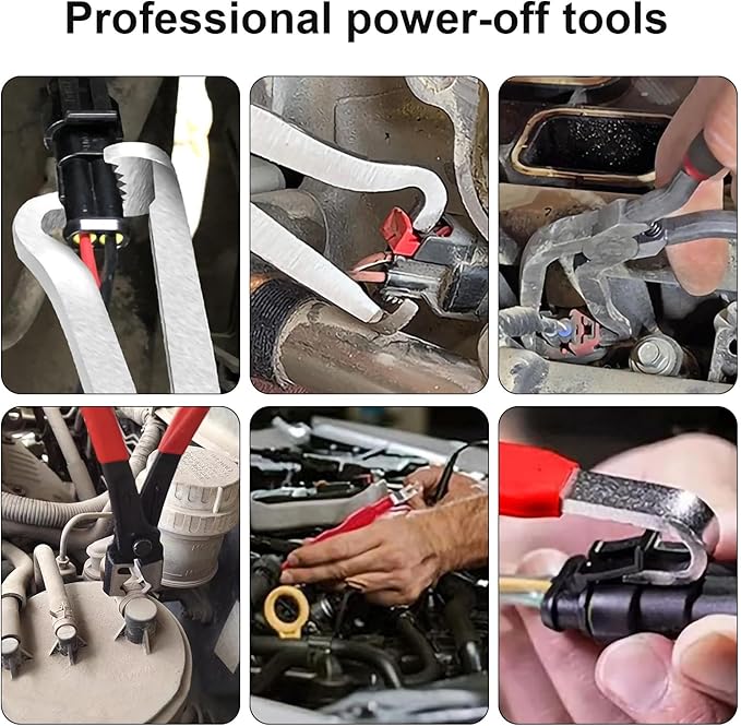 4-Piece Professional Automotive Electrical Disconnect Pliers Set - High-Carbon Steel Connector Separator Kit with Angled Pliers & Removal Tools in Storage Box