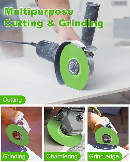4.5 Inch Diamond Rock Slab Grinding & Cutting Disc - 6 Pcs Angle Grinder Blade with 7/8" Arbor for Marble, Quartz, Ceramic, Glass, Tile, Jade & Rock Slab Trimming