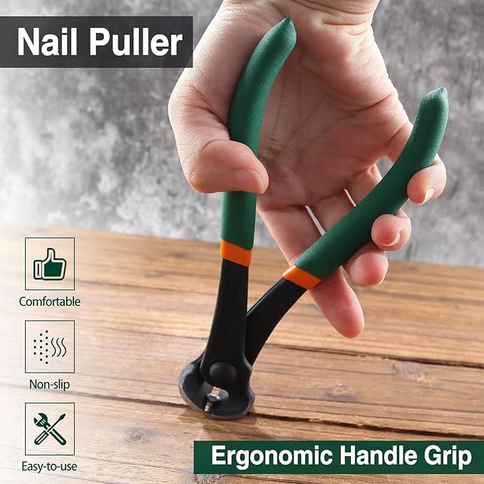SPEEDWOX Nail Puller 6 Inch End Cutting Pliers, Nail Remover Nail Pliers End Cut Nippers End Snips For Pulling Nails Or Cutting Wires Wire Cutter End Cutter Pliers Staple Remover Tool