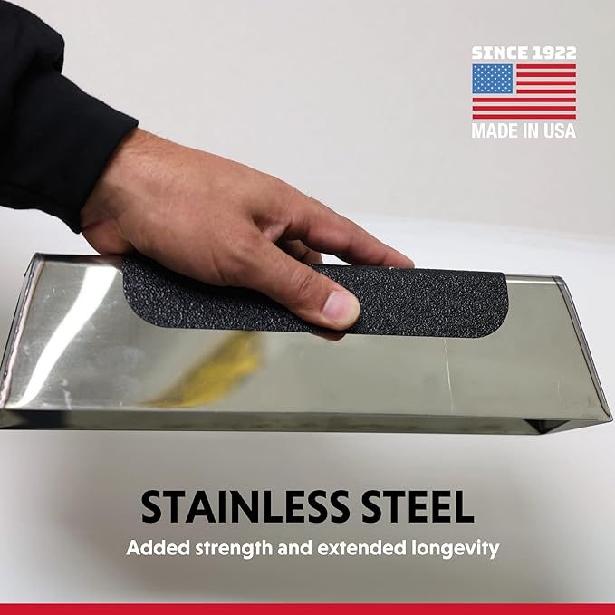 14" Radius Skimming Blade & Non-Slip Mud Pan Stainless Steel Kit I Advance Equipment MFG Co. I Professional Drywall Finishing Tools I 100+ Years Family Owned USA MADE