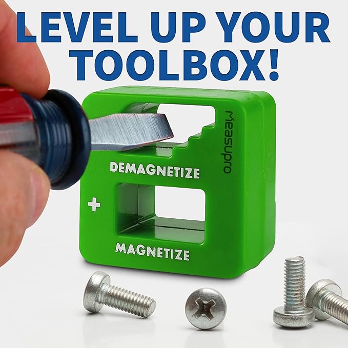 Demagnetizer and Magnetizer for Screwdrivers Tips, Bits, and Small Tools, Large or Big Screws, Drills, Drill Bits, Sockets, Nuts, Bolts, Nails and Precision Construction, Green - 3 Pack