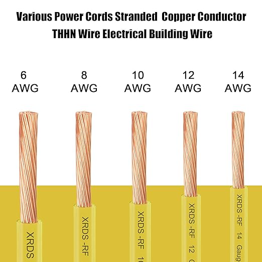 XRDS -RF 12 AWG Stranded THHN Wire ??Yellow, 50FT ??Oxygen-Free Copper Electrical Wire with Nylon Jacket ??Building Wire for Conduit, Industrial, Commercial, and Residential Use