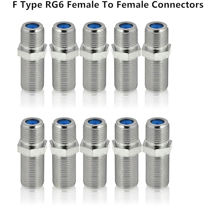 Gaobige Coaxial Compression Tool Coax Cable Crimper Kit Adjustable rg6 rg59 rg11 75-5 75-7 Coaxial Cable Stripper with 20pcs F Male And 10pcs Female to Female rg6 Connectors