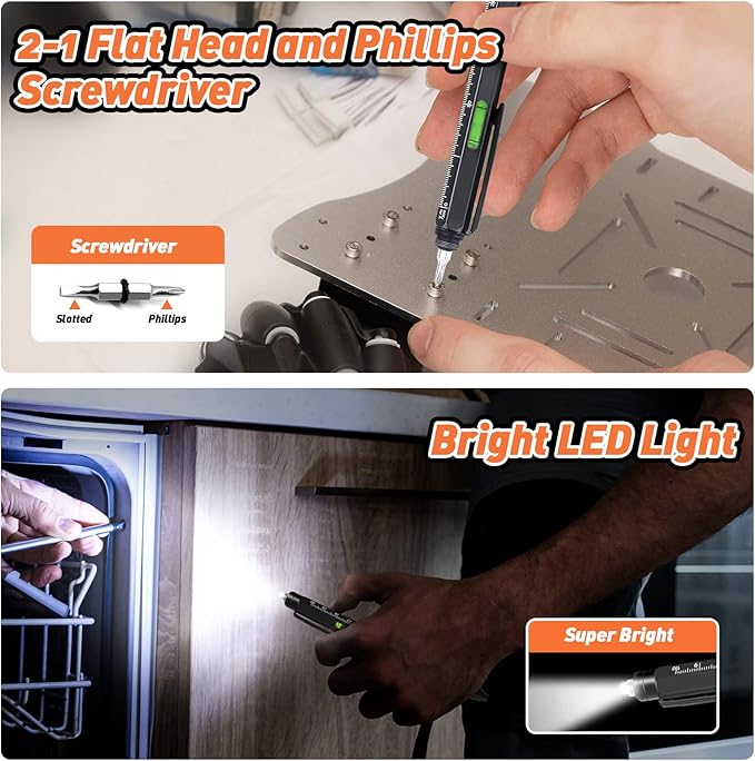 KEZKALS Valentines Day Gifts for Him, 9 in 1 Multitool Pen Set Gifts for Men, Mens Valentines Gifts for Husband, Mens Gifts for Dad, Birthday Gifts for Men Who Have Everything, Cool Gadgets Tools