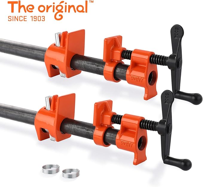 PONY 2-Pack 50 Wood Gluing Pipe Clamp Fixture for 3/4 Inch Black Pipe