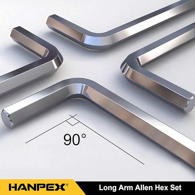 Long Arm Hex Key Allen Wrench Set with Ball End, Ball-End Hex Key Metric/Imperial, Allen Wrench Chrome Vanadium Steel(Cr-V), Tamperproof TORX L- Key Set (18-Piece)