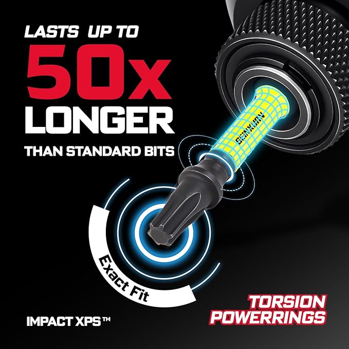 Impact Torx Screwdriver Bits Set,26Pcs 1??2?쒶agnetic T20 S2 Steel Star Driver Bits and 1Pc Bit Holder with Color Coded Base