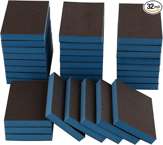 32 Packs Sanding Sponge, Wet and Dry Sanding Blocks