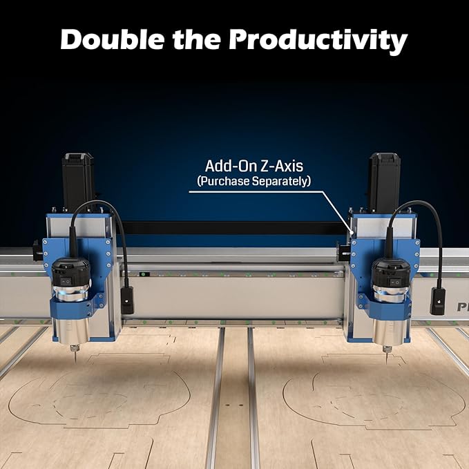 Genmitsu PROVerXL 4x4 CNC Router Machine, 4'x4' Large CNC Kit, Support Dual Z-Axis, Closed-loop Stepper Motor, Ball Screw Drive System, for Wood Metal Carving, Work Area 51.18'' x 51.18'' x 4.72''