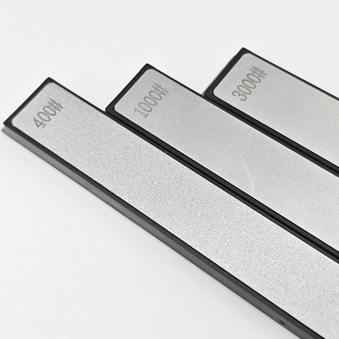 Diamond Sharpening Stone Set, Coarse/Medium/Extra Fine, 240/400 /600/1000 /1200/3000 Grit Knife Sharpener, 2 Sizes Whetstone Tool with Non-Slip Base, Diamond Plate Honing Stone, Hone Sharpener